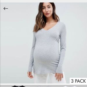Asos design Maternity Top 3 pack V neck